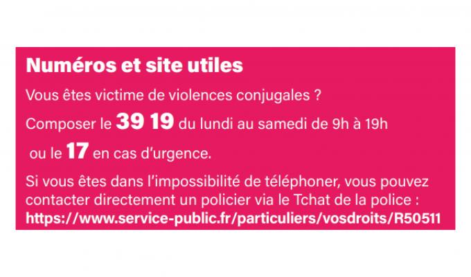 numéros utiles violences conjugales